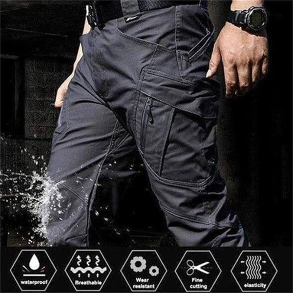 LA Police Gear - Pantalones tácticos impermeables para hombre con pretina elástica | Pantalones tácticos EDC de senderismo resistentes al agua, ligeros y duraderos para hombre